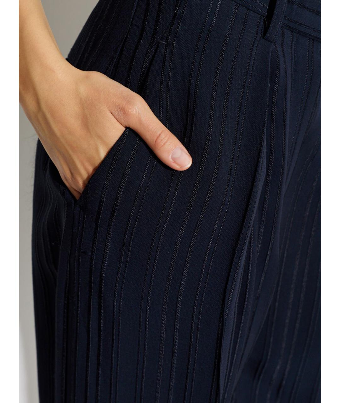 VICTORIA BECKHAM Черные вискозные брюки широкие, фото 5