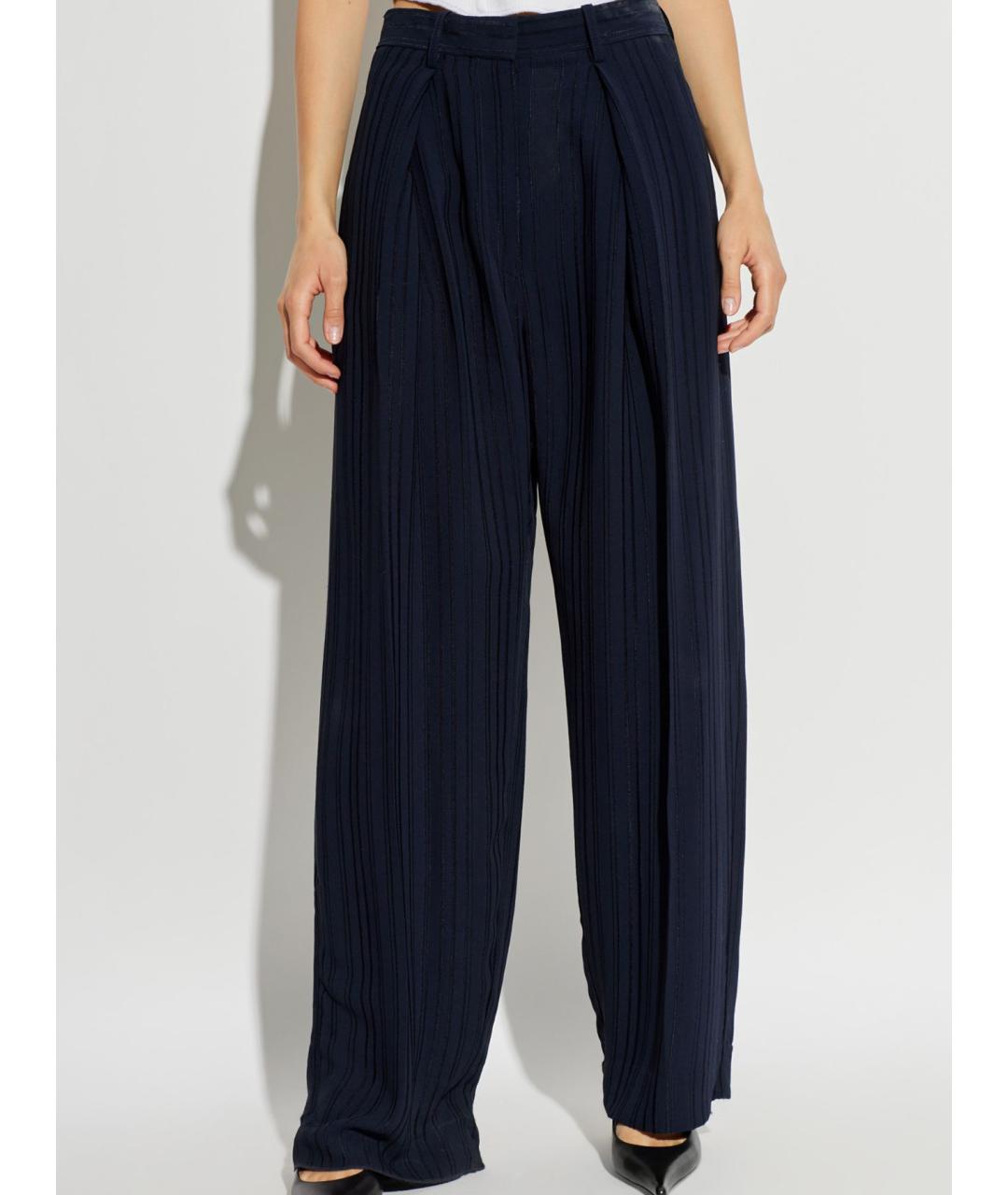 VICTORIA BECKHAM Черные вискозные брюки широкие, фото 3