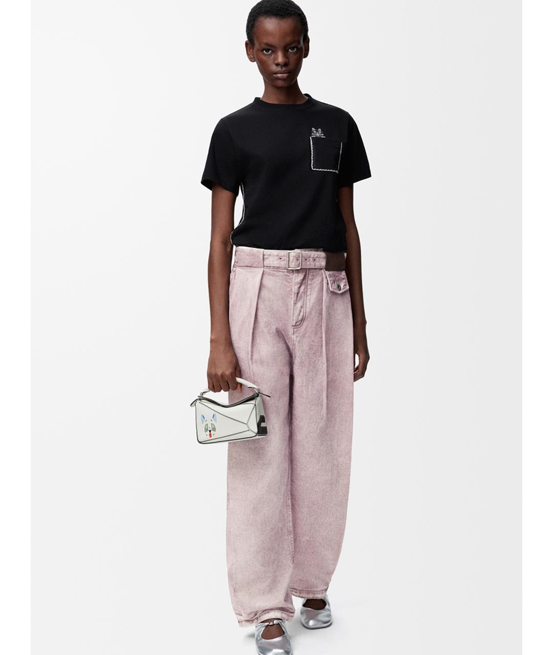 LOEWE Темно-синяя хлопковая футболка, фото 2