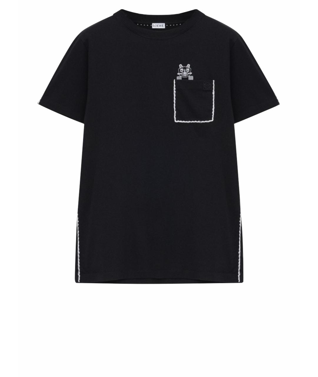 LOEWE Темно-синяя хлопковая футболка, фото 1