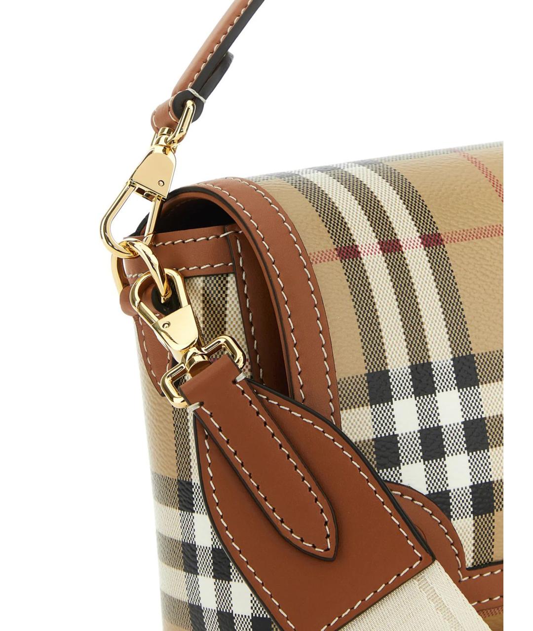 BURBERRY Бежевая сумка через плечо из искусственной кожи, фото 4