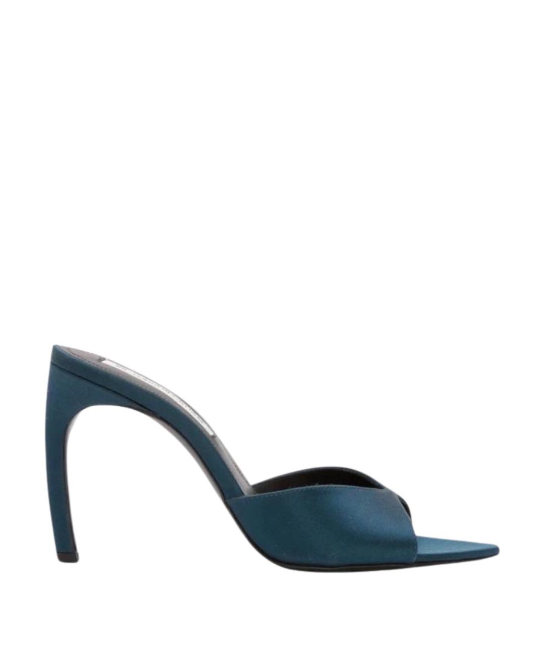 VICTORIA BECKHAM Синие текстильные босоножки, фото 1