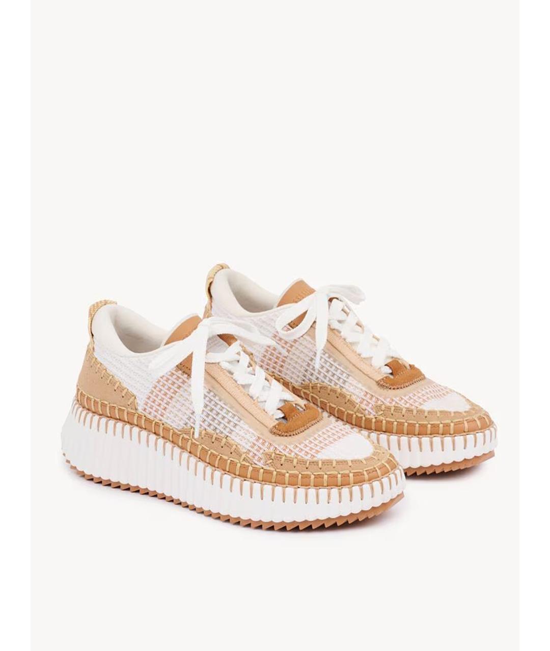 CHLOE Бежевые текстильные кроссовки, фото 2