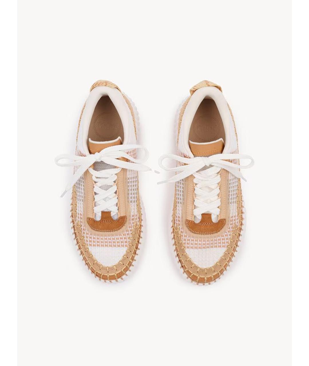 CHLOE Бежевые текстильные кроссовки, фото 3