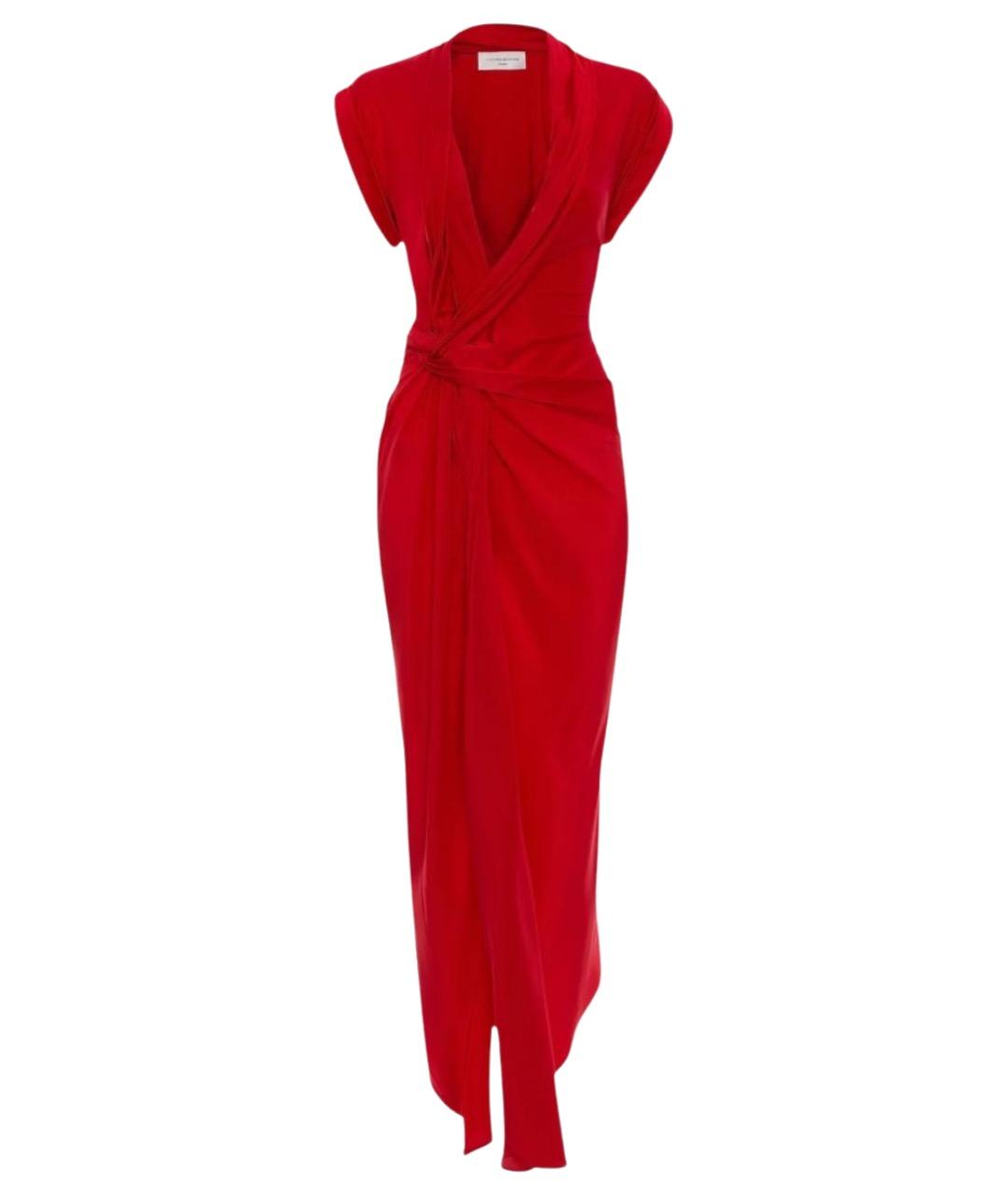VICTORIA BECKHAM Красное шелковое коктейльное платье, фото 1