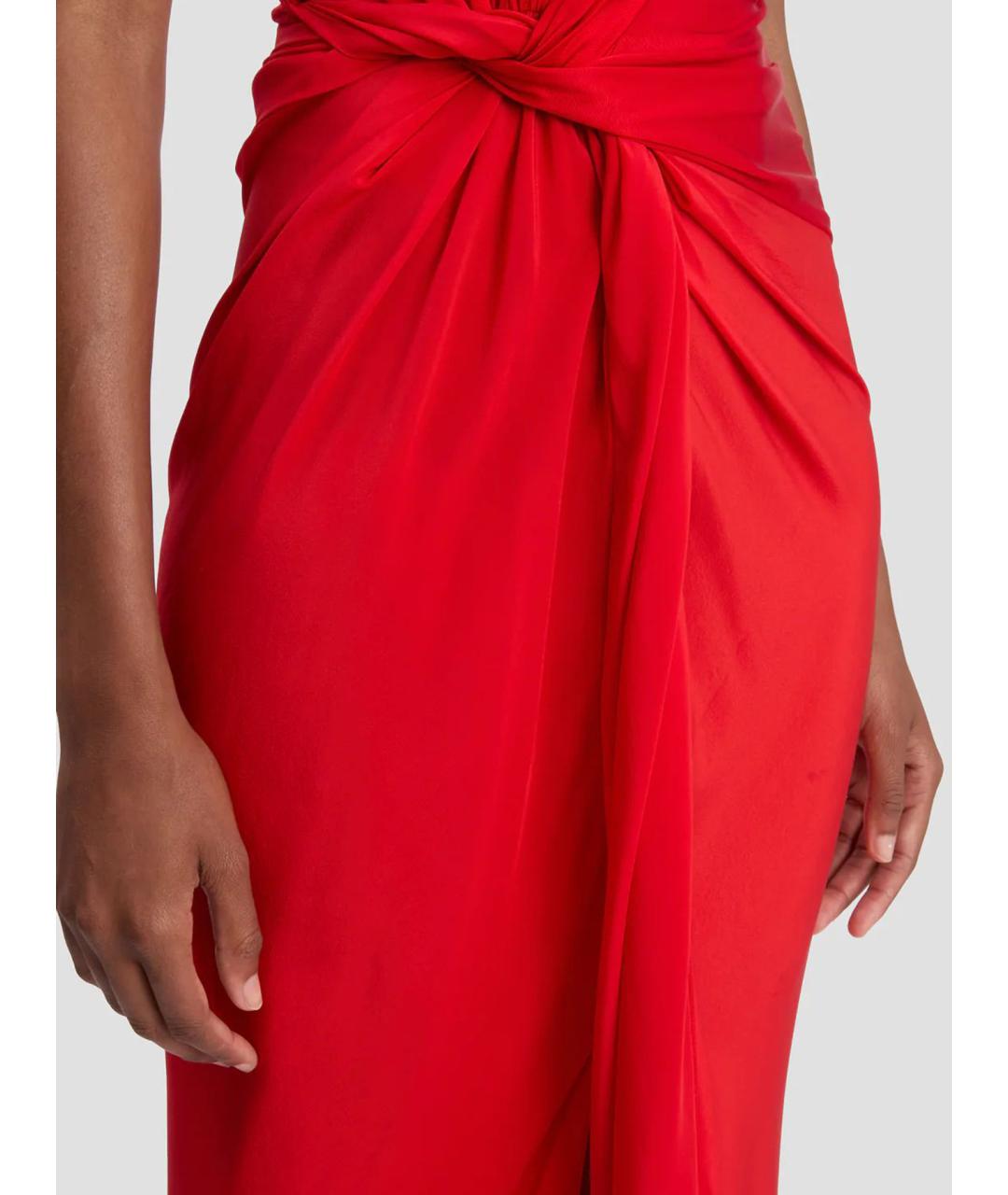 VICTORIA BECKHAM Красное шелковое коктейльное платье, фото 6