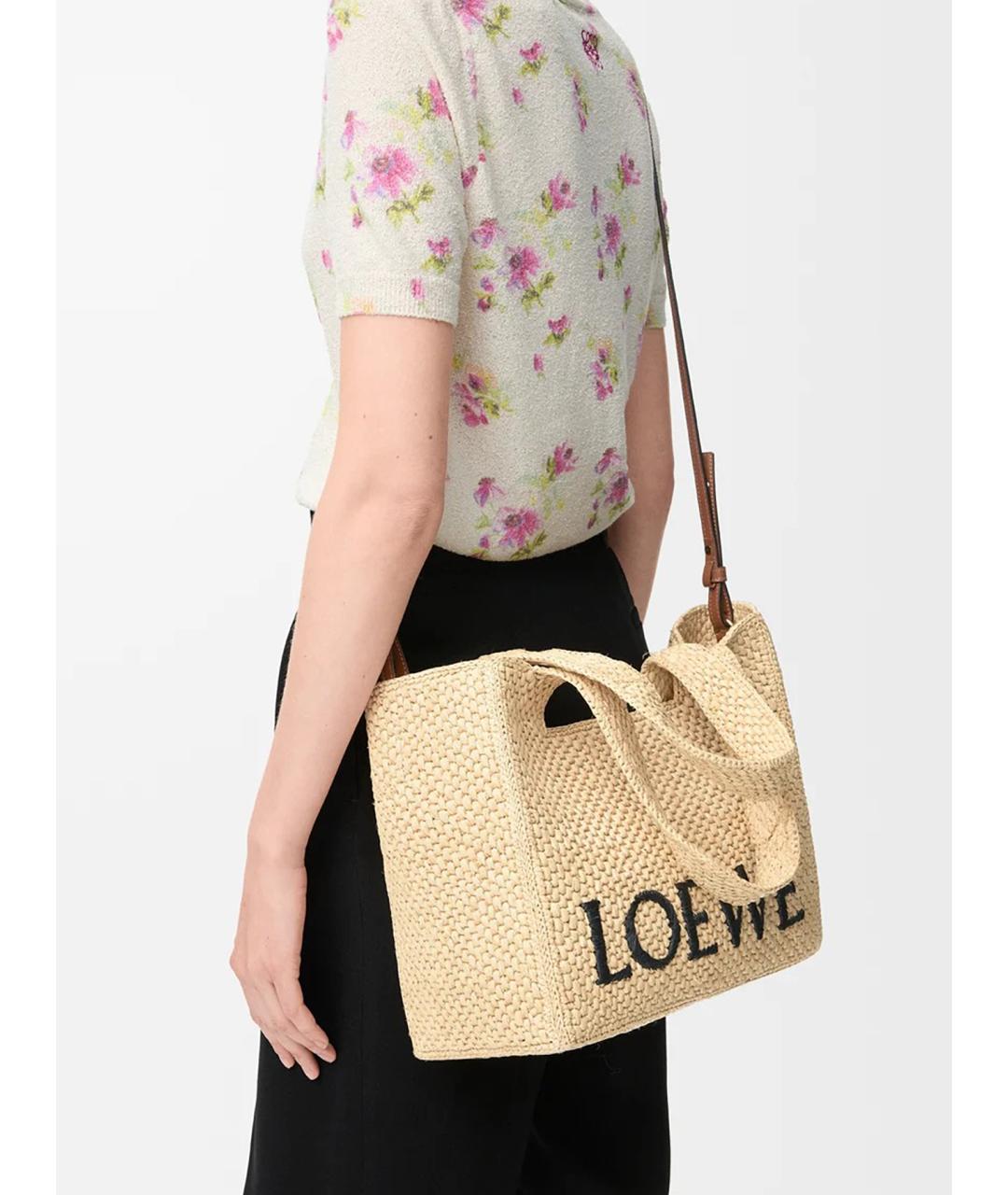 LOEWE Бежевая сумка тоут, фото 2