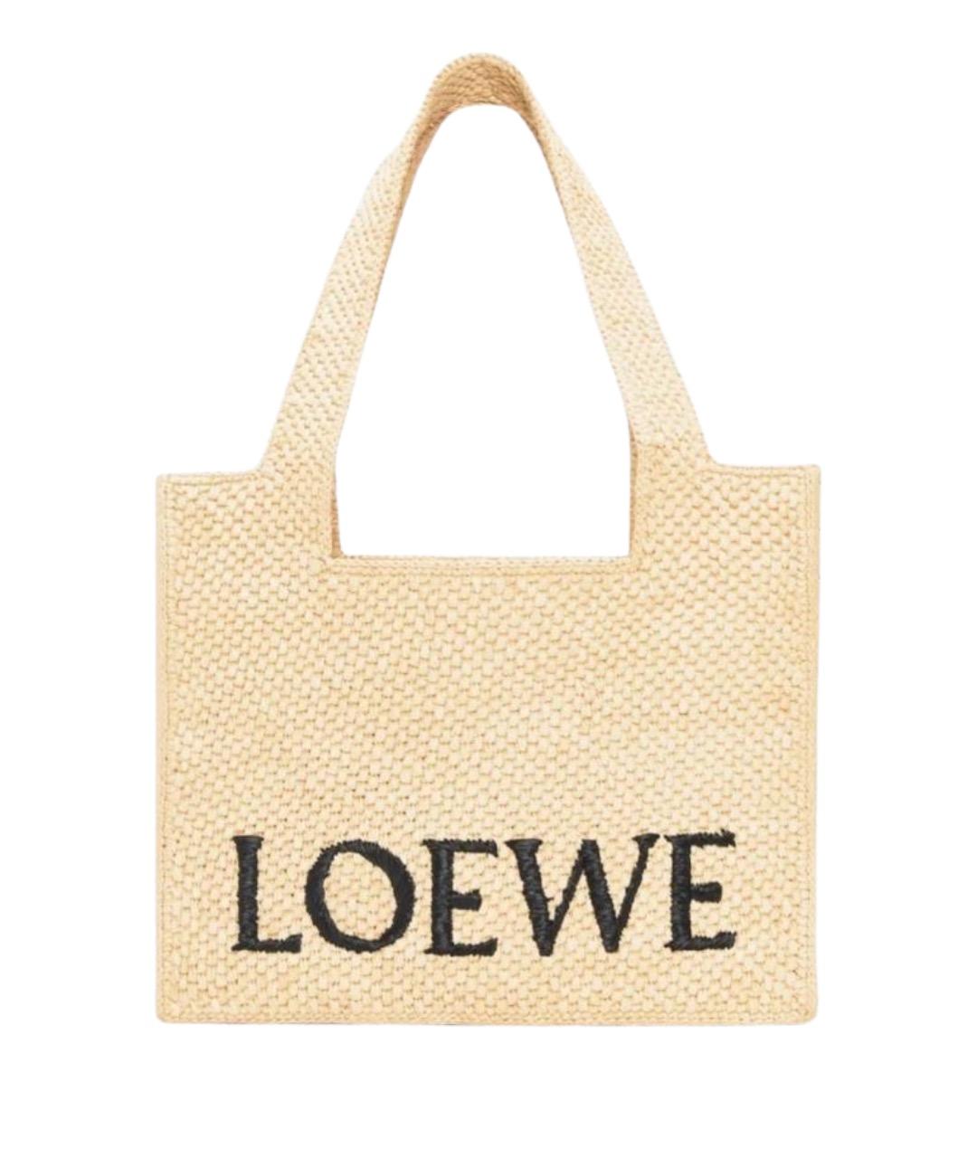 LOEWE Бежевая сумка тоут, фото 1