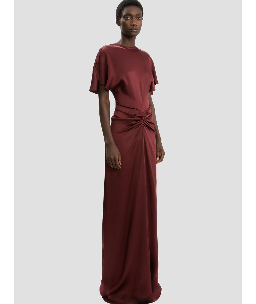 VICTORIA BECKHAM Бордовое повседневное платье, фото 3