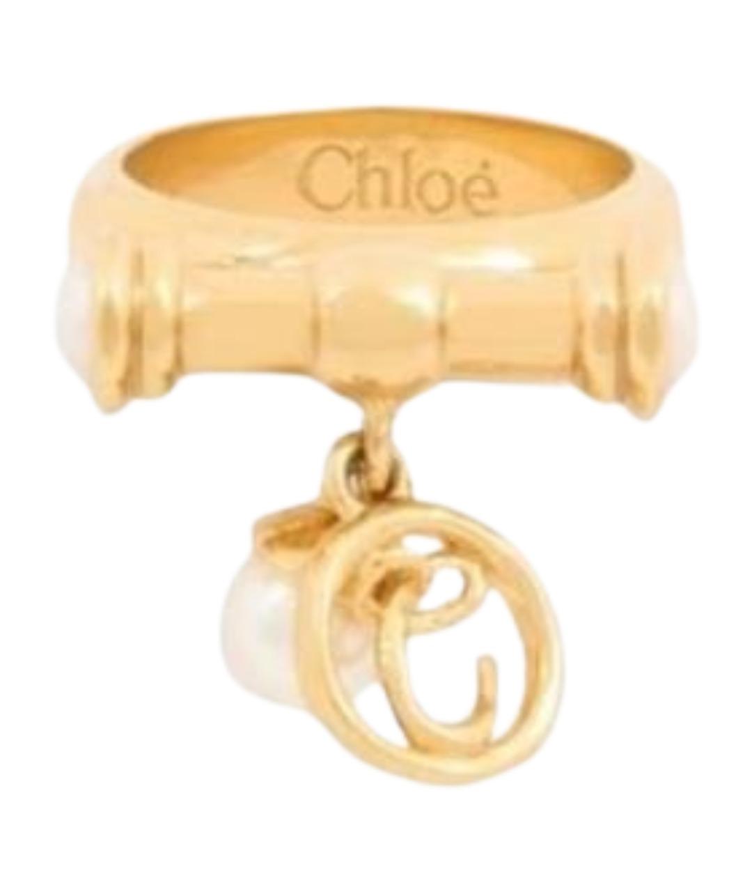 CHLOE Золотое латунное кольцо, фото 1