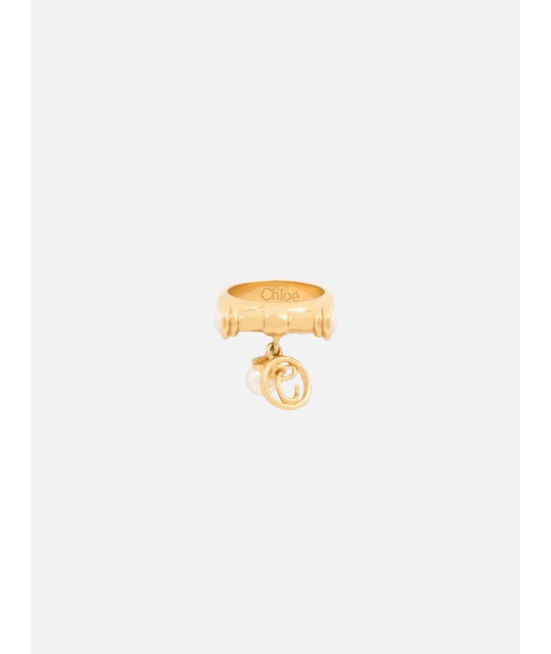 CHLOE Золотое латунное кольцо, фото 4
