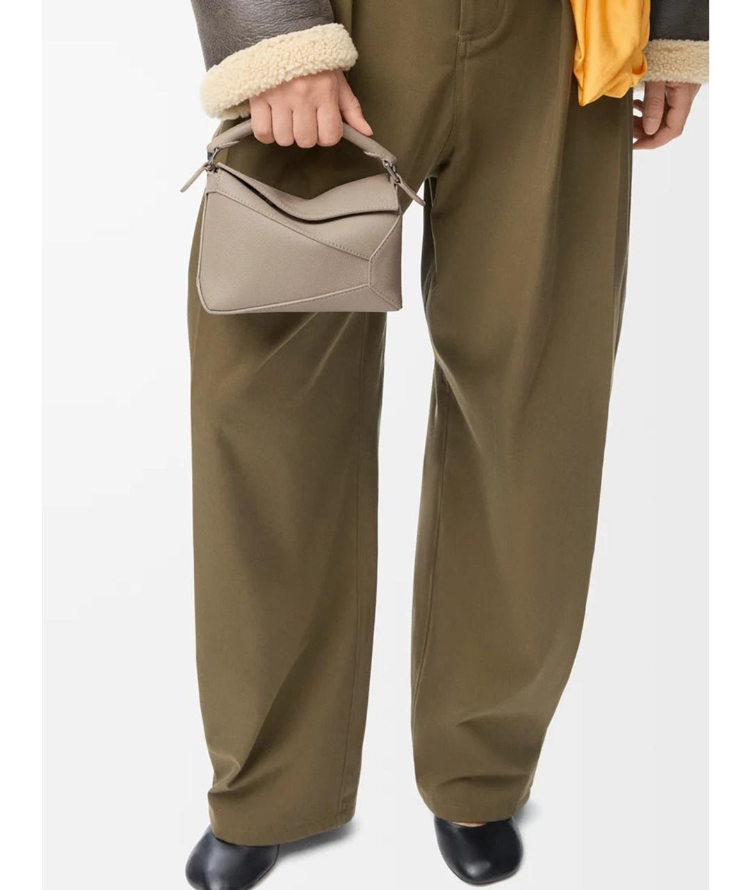 LOEWE Бежевая кожаная сумка с короткими ручками, фото 2