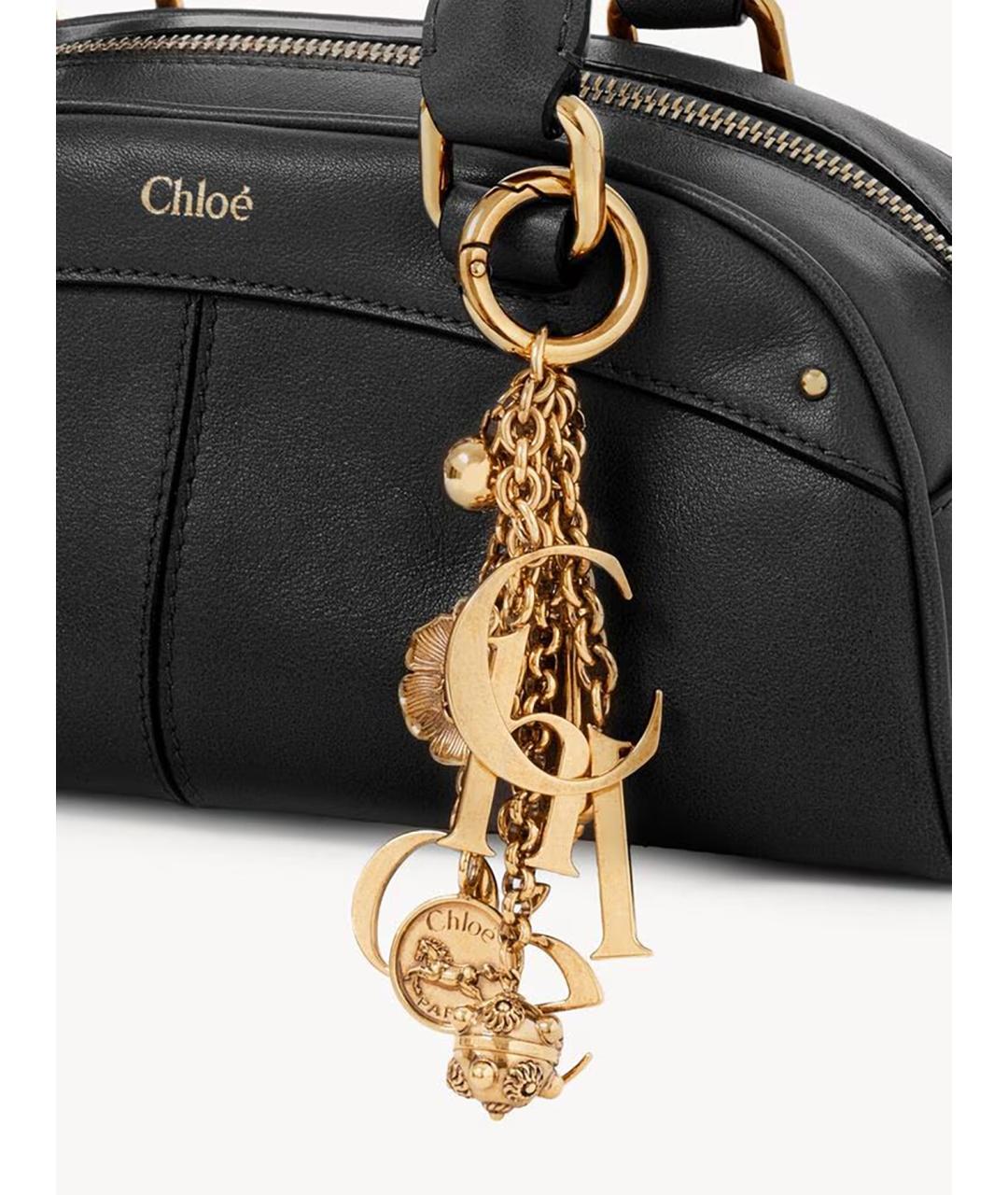 CHLOE Черная кожаная сумка с короткими ручками, фото 3