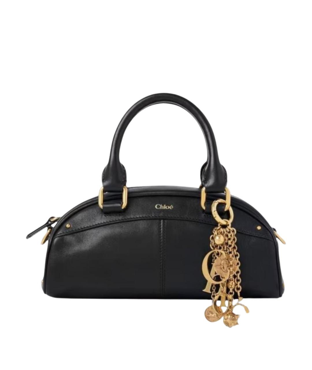 CHLOE Черная кожаная сумка с короткими ручками, фото 1