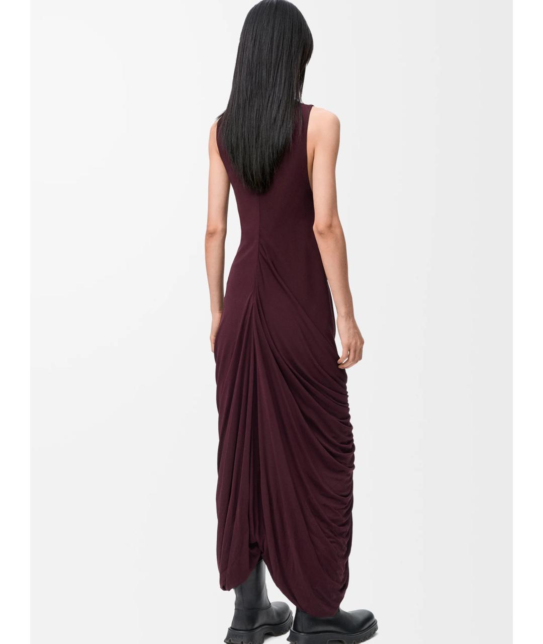 LOEWE Бордовое вискозное повседневное платье, фото 3
