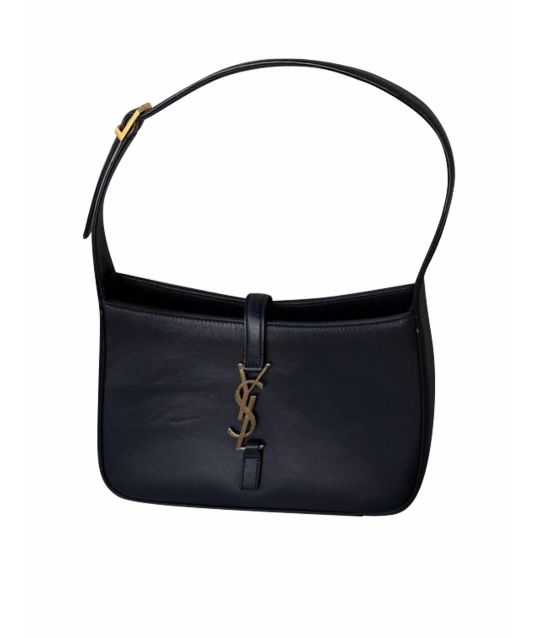 SAINT LAURENT Черная кожаная сумка с короткими ручками, фото 1