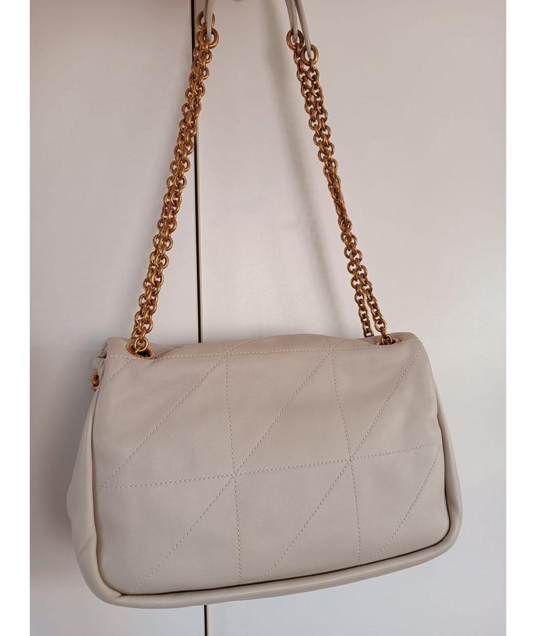 SAINT LAURENT Белая кожаная сумка через плечо, фото 3