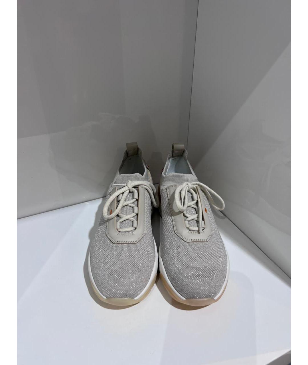SANTONI Серые текстильные кроссовки, фото 2