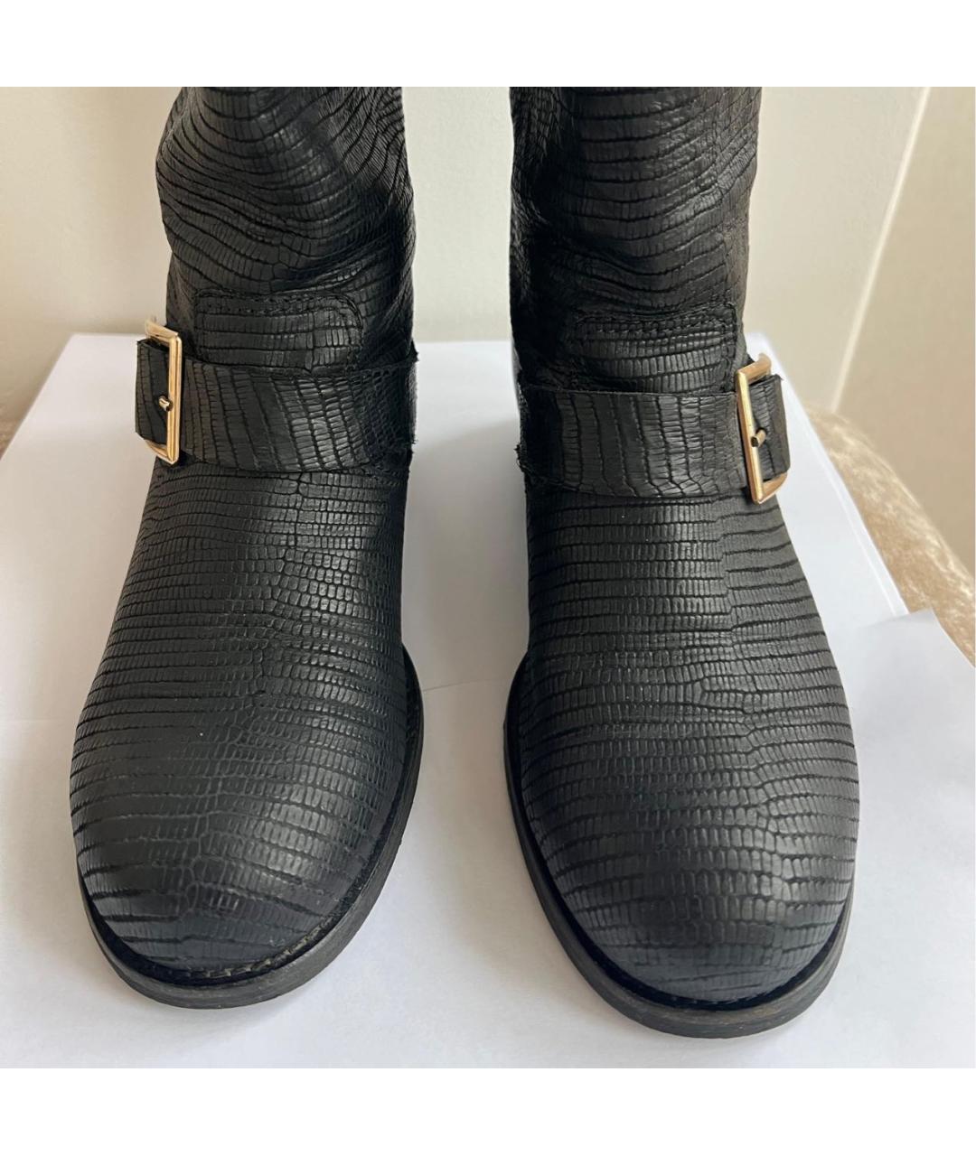 JIMMY CHOO Черные кожаные сапоги, фото 3