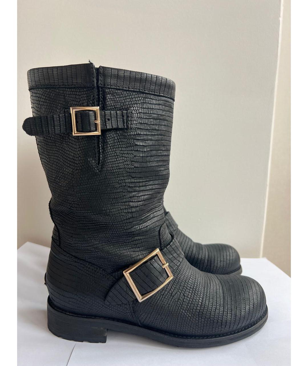 JIMMY CHOO Черные кожаные сапоги, фото 5