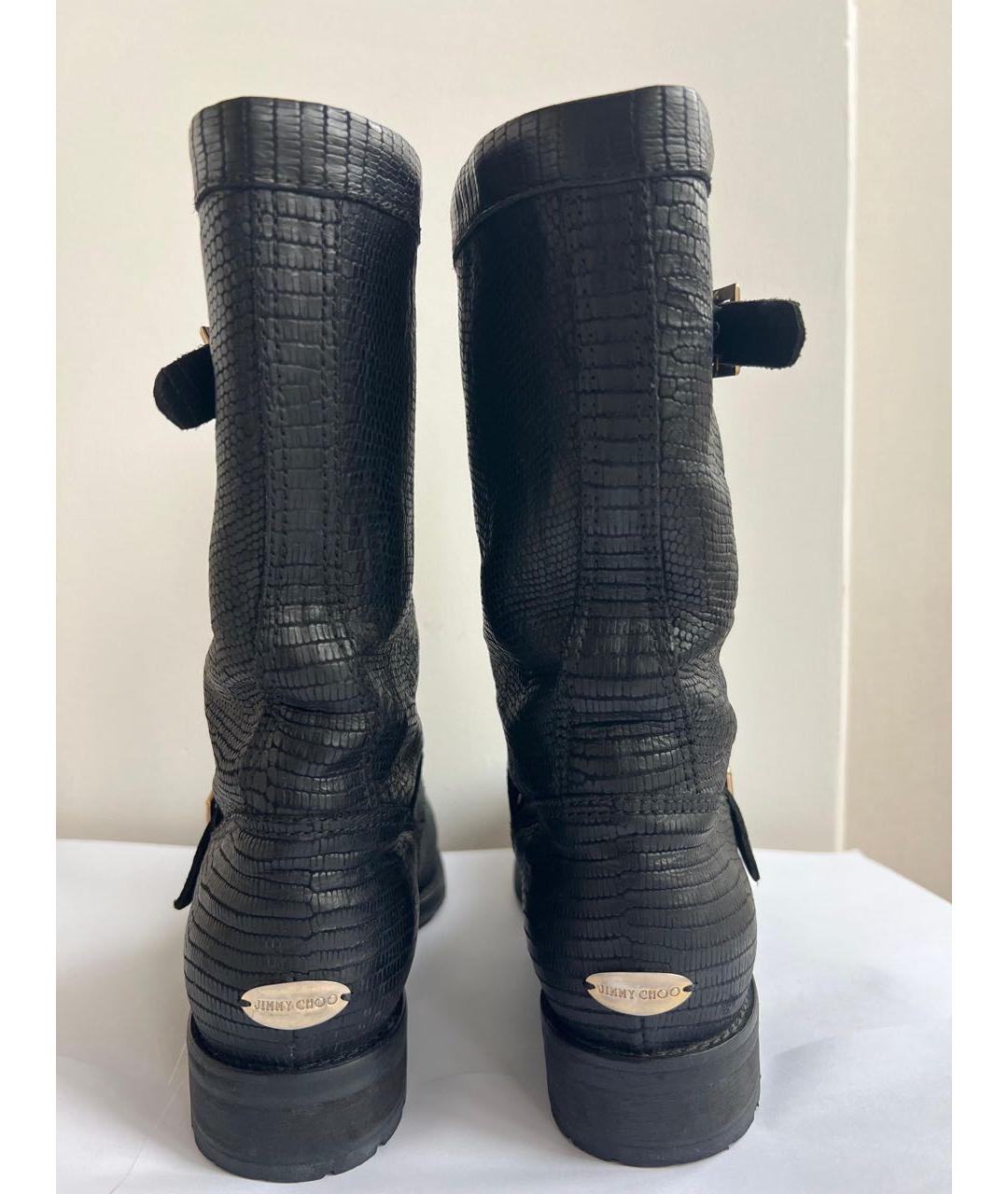 JIMMY CHOO Черные кожаные сапоги, фото 4