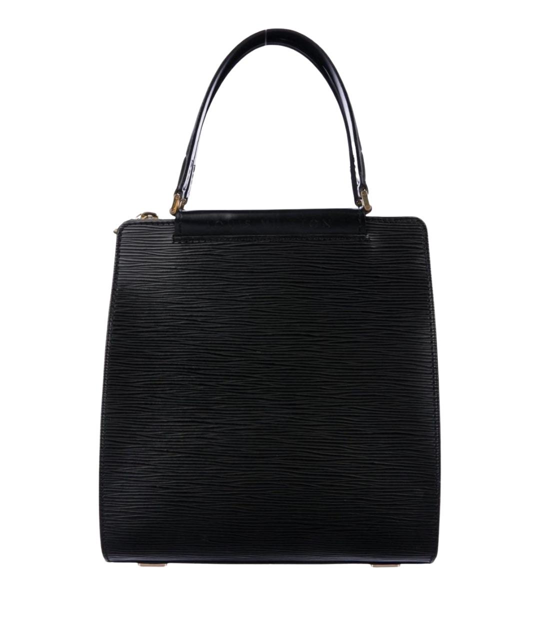 LOUIS VUITTON Черная кожаная сумка с короткими ручками, фото 1