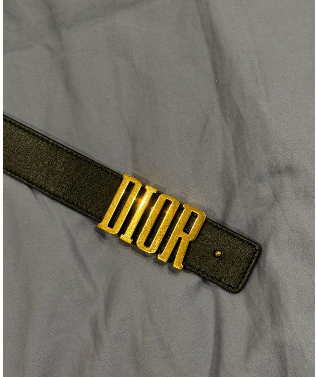 CHRISTIAN DIOR Черный кожаный ремень, фото 2