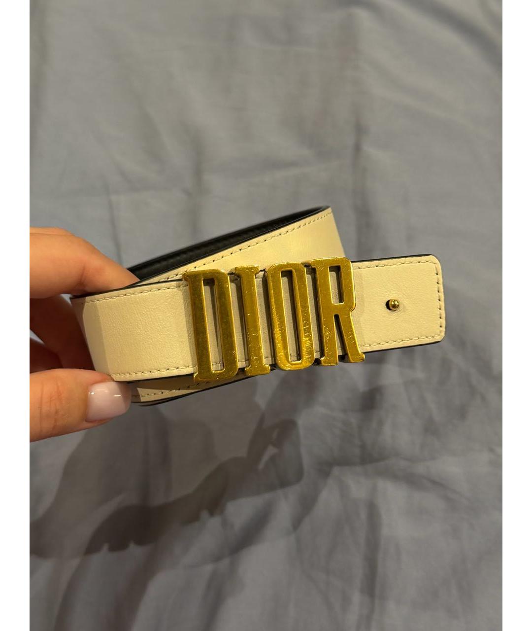 CHRISTIAN DIOR Черный кожаный ремень, фото 5