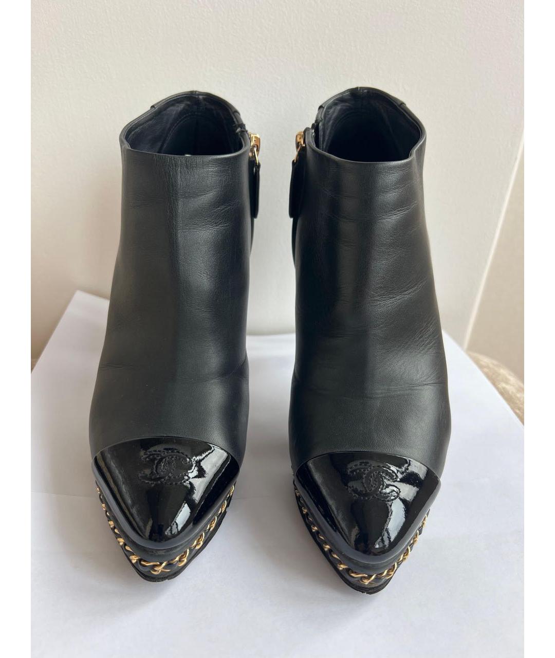 CHANEL Черные кожаные ботильоны, фото 4