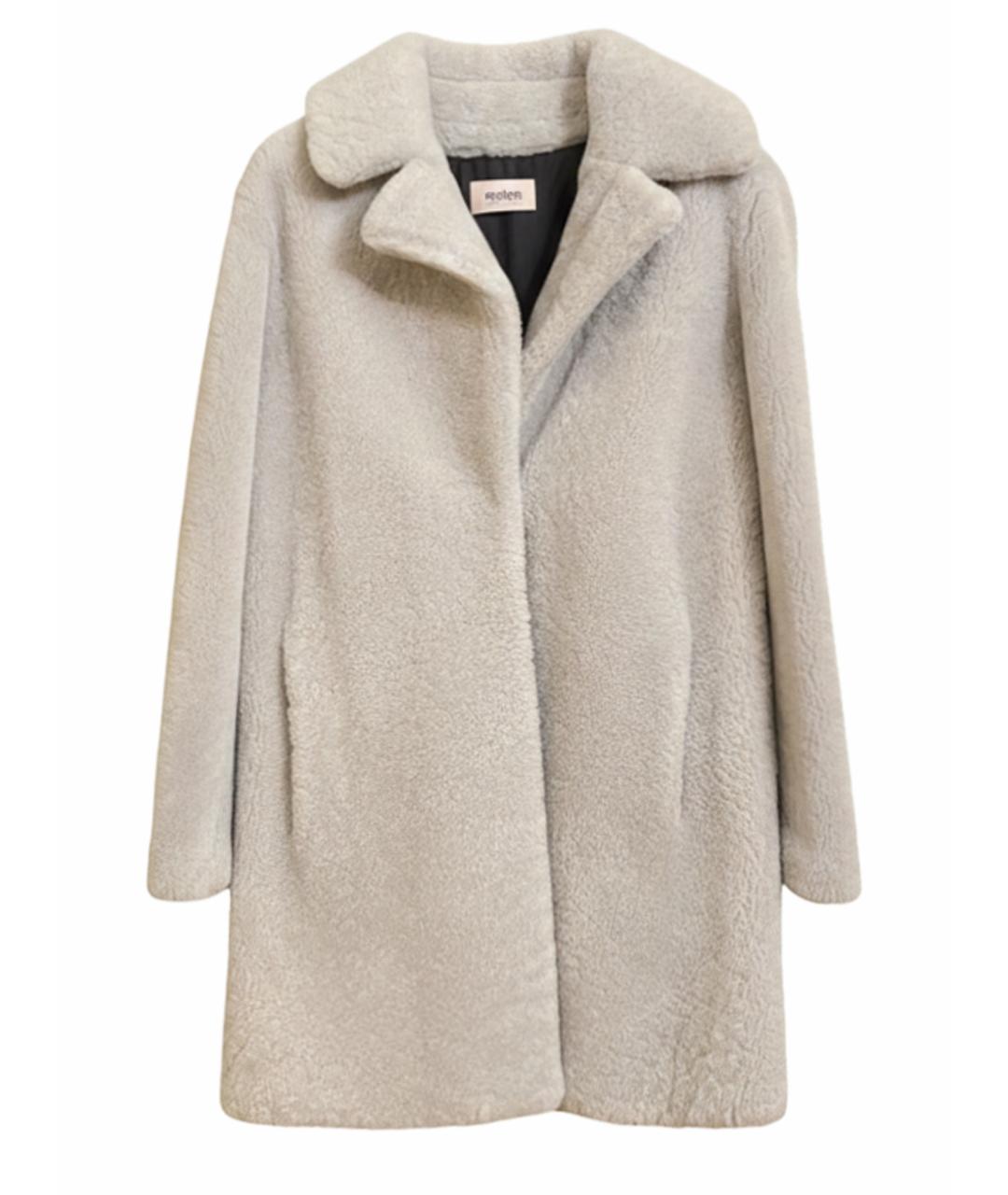 METEO YVES SALOMON Голубая шерстяная шуба, фото 1