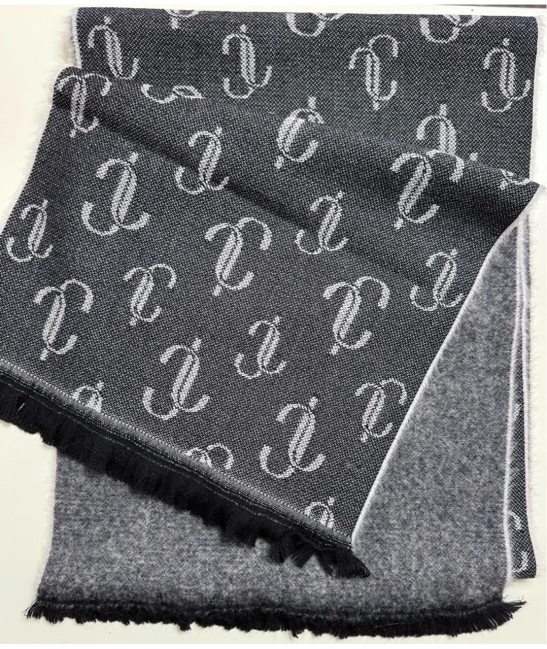 JIMMY CHOO Серый шерстяной шарф, фото 8