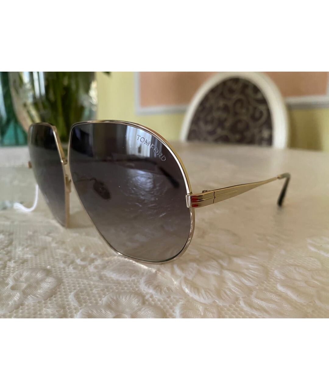 TOM FORD Черные металлические солнцезащитные очки, фото 6