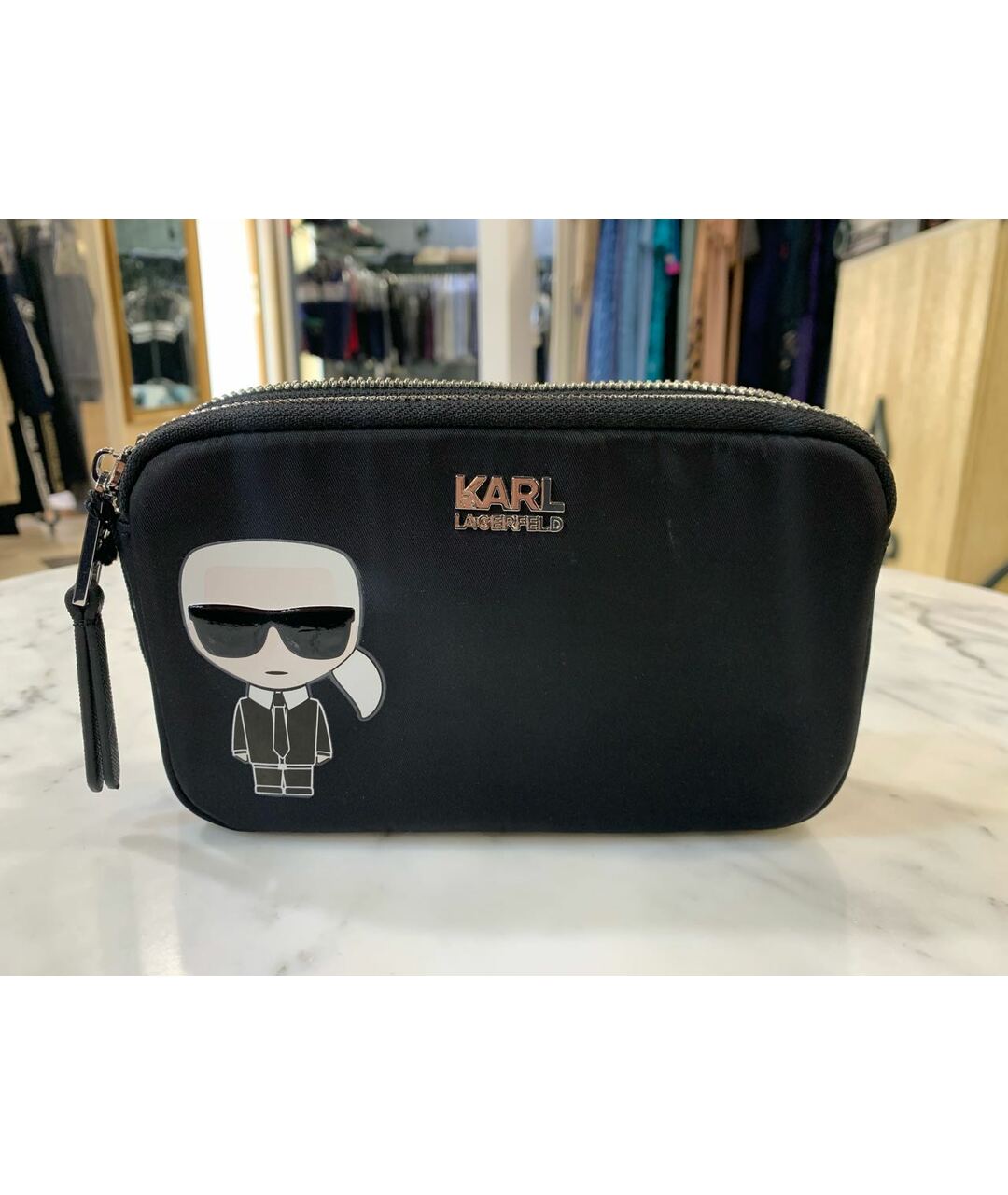 KARL LAGERFELD Черная синтетическая косметичка, фото 5