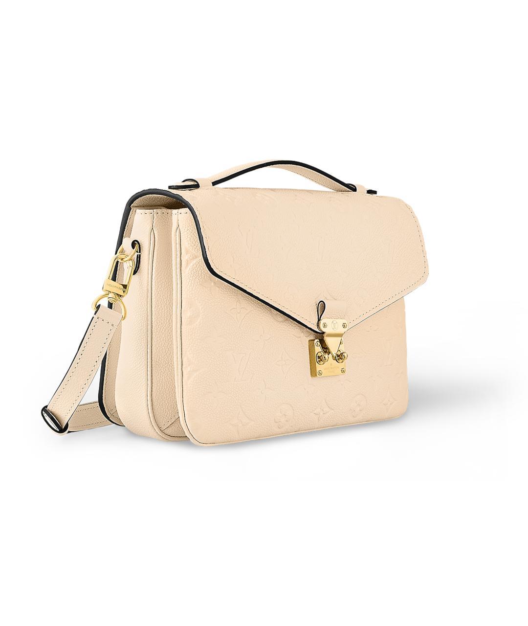 LOUIS VUITTON Бежевая кожаная сумка через плечо, фото 2