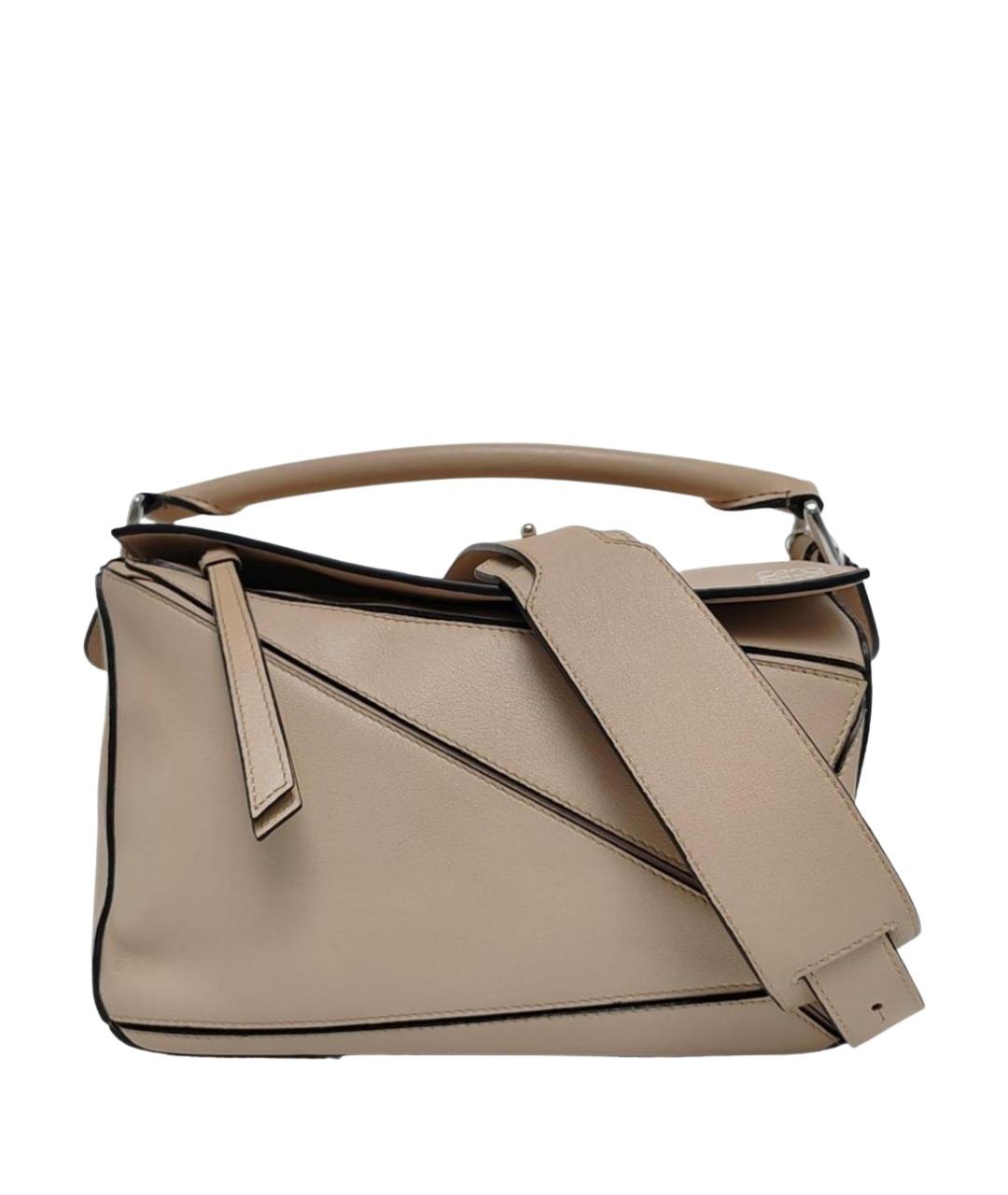 LOEWE Бежевая кожаная сумка через плечо, фото 1