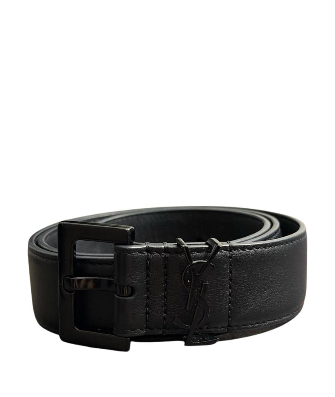 SAINT LAURENT Черный кожаный ремень, фото 1