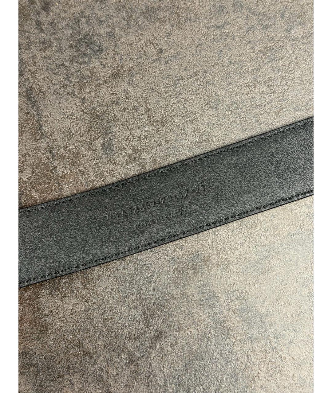 SAINT LAURENT Черный кожаный ремень, фото 3