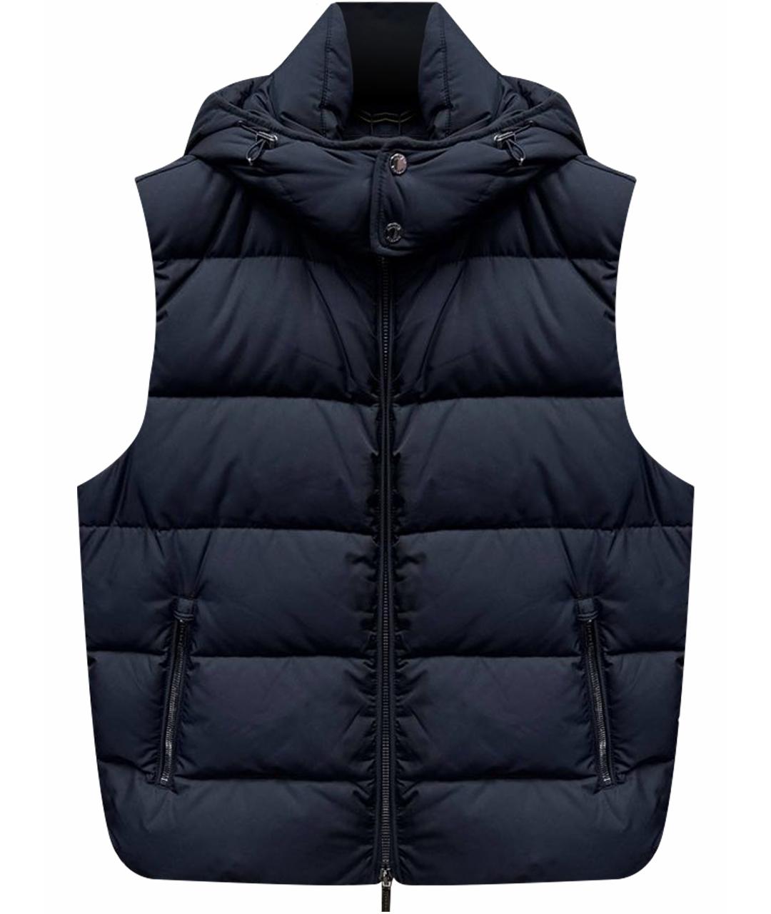 MOORER Темно-синий полиэстеровый жилет, фото 1