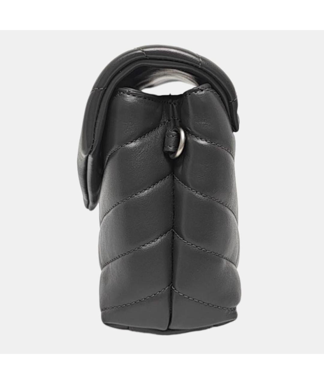 SAINT LAURENT Серая кожаная сумка через плечо, фото 3