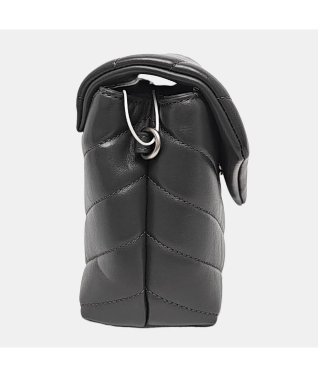 SAINT LAURENT Серая кожаная сумка через плечо, фото 4