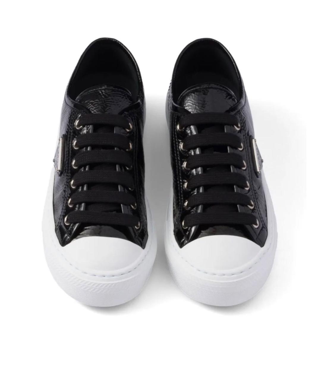 PRADA Черные кеды из лакированной кожи, фото 2