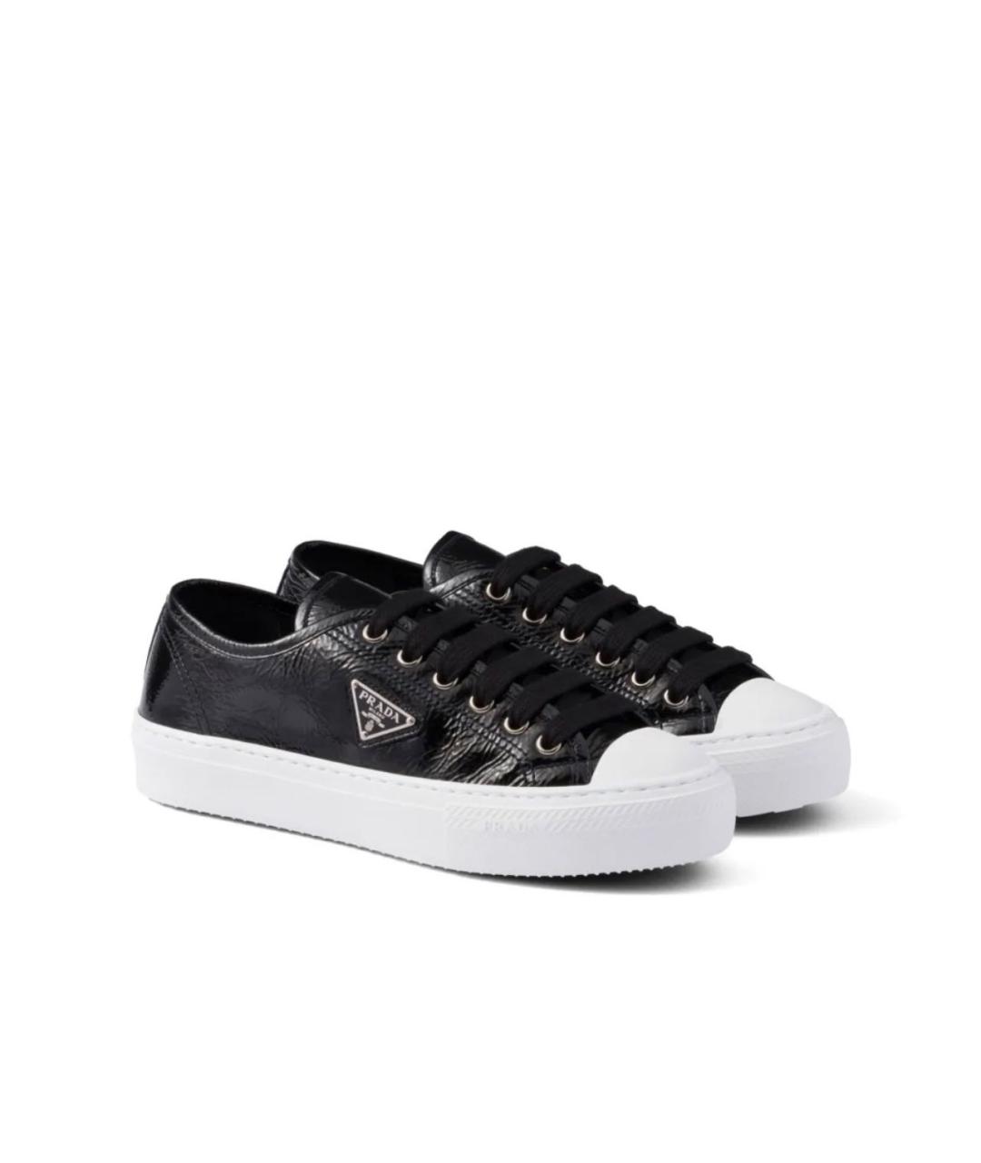 PRADA Черные кеды из лакированной кожи, фото 9