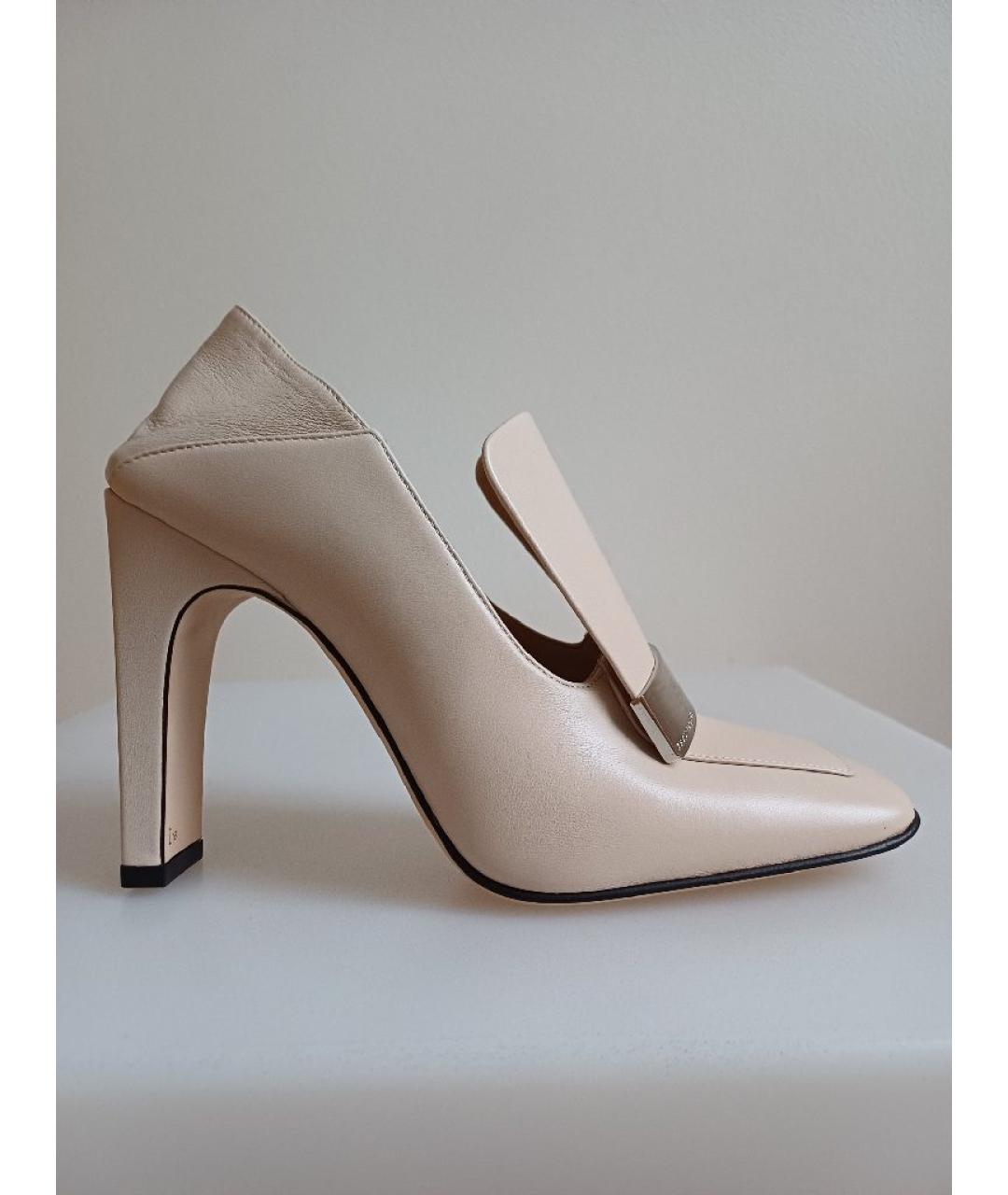 SERGIO ROSSI Бежевые кожаные туфли, фото 10