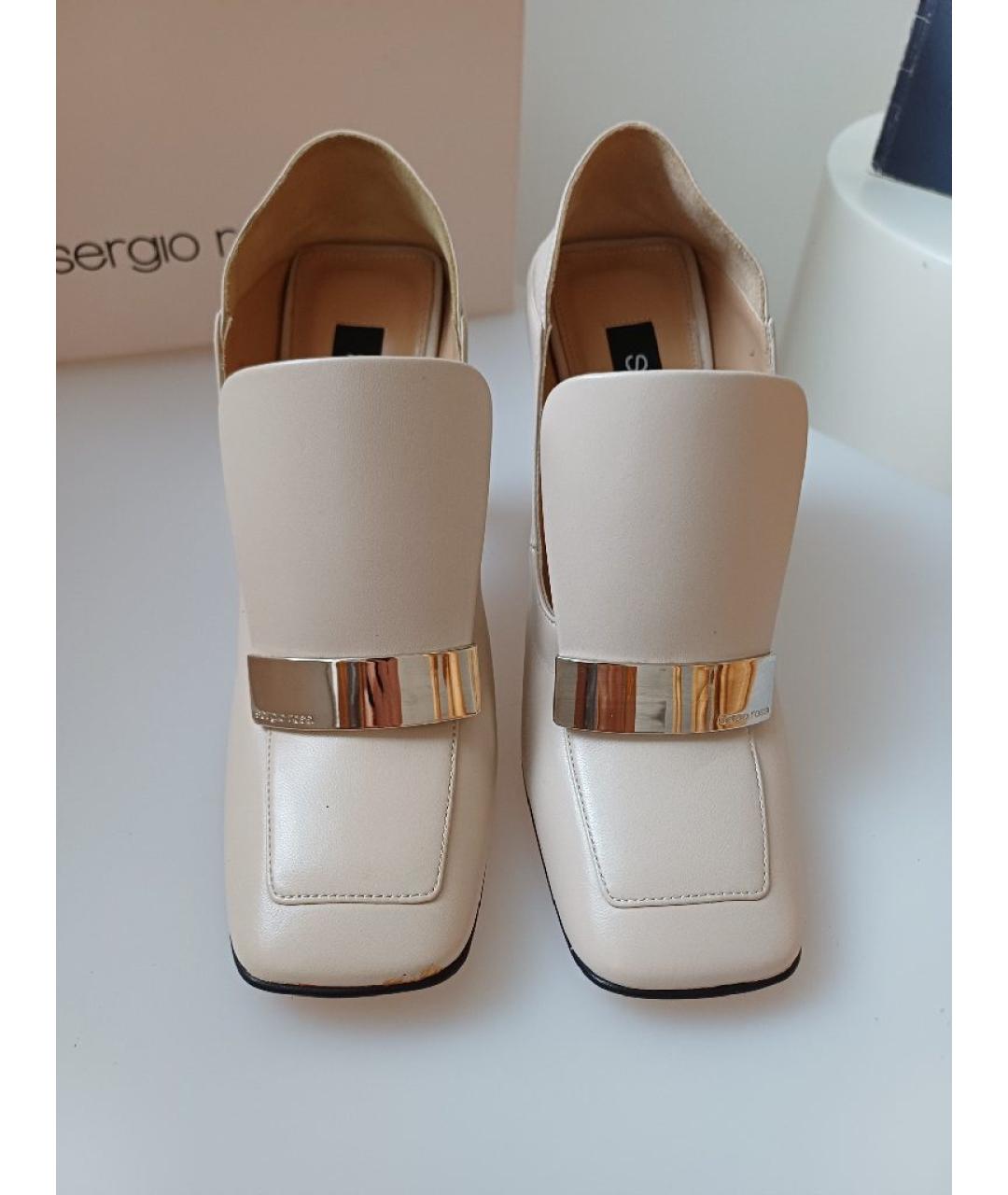 SERGIO ROSSI Бежевые кожаные туфли, фото 7
