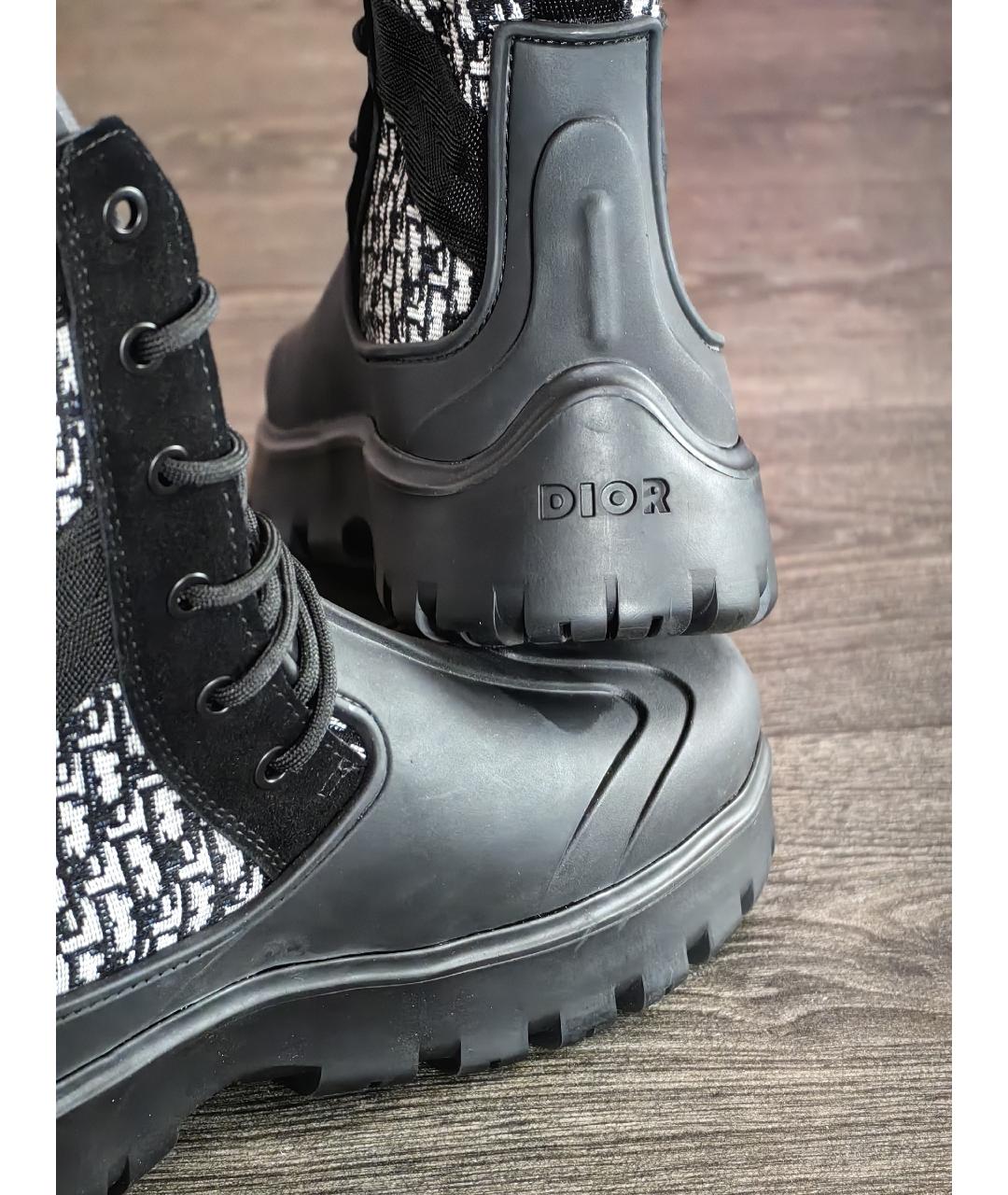 CHRISTIAN DIOR Черные резиновые высокие ботинки, фото 3