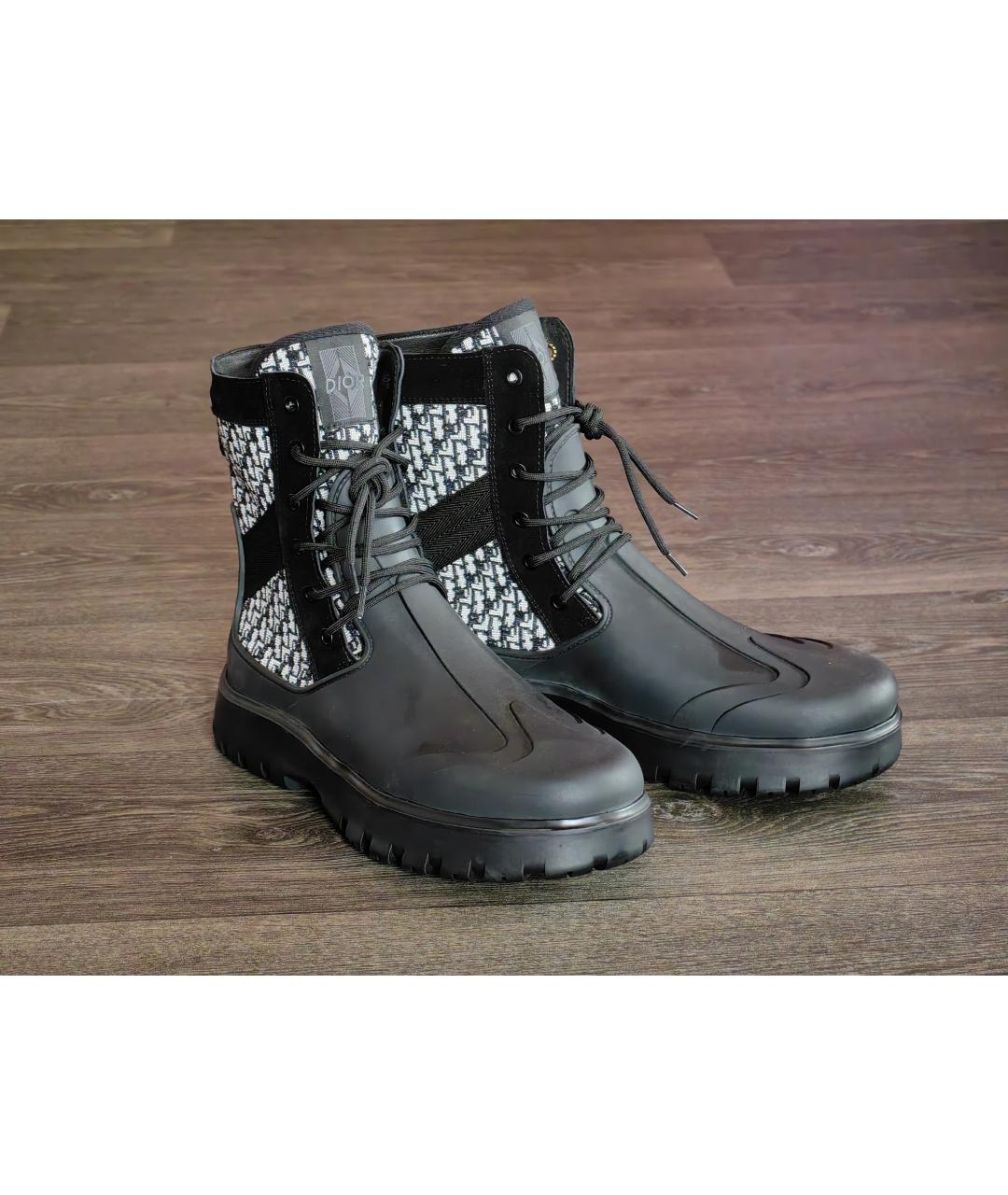 CHRISTIAN DIOR Черные резиновые высокие ботинки, фото 6