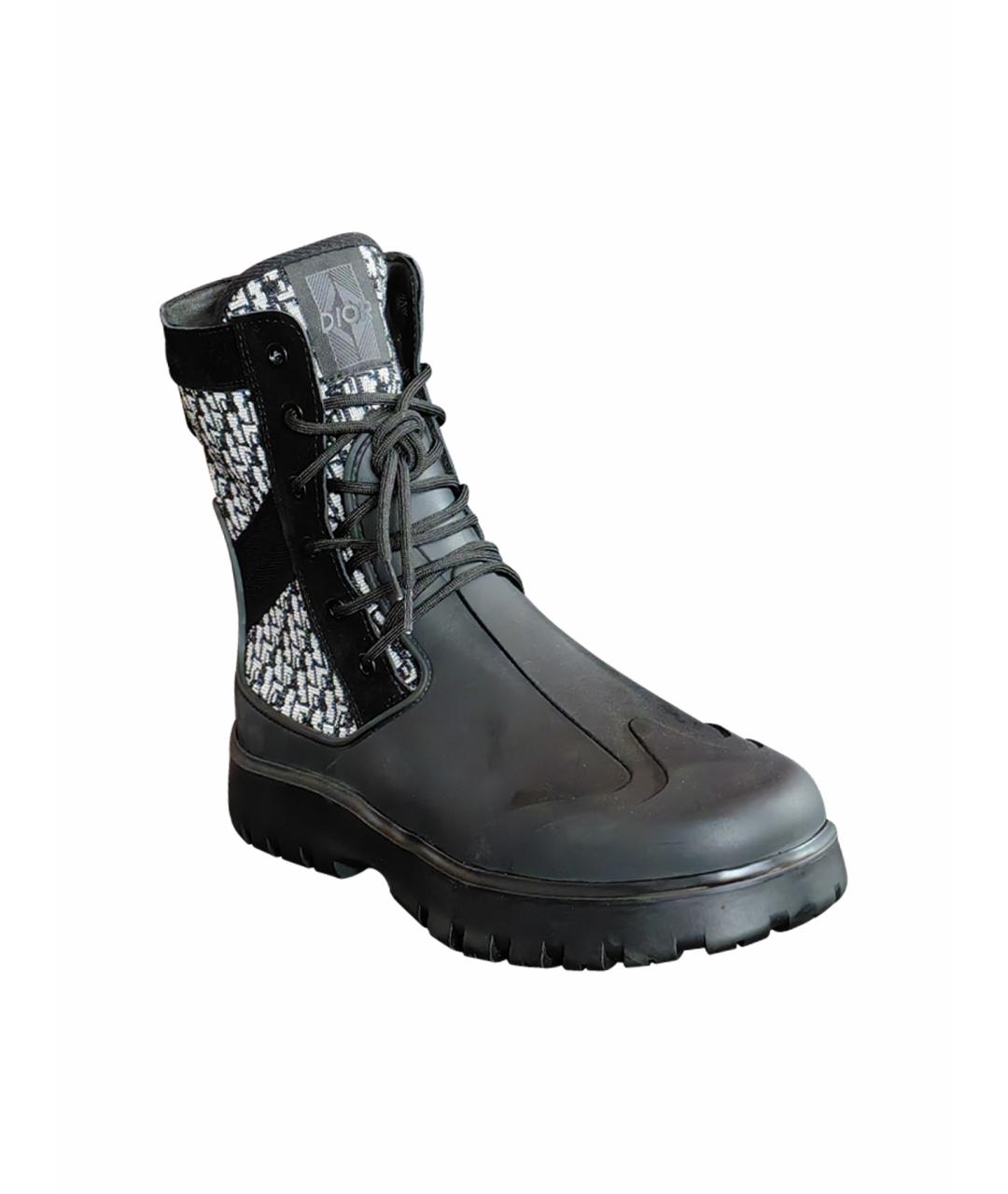 CHRISTIAN DIOR Черные резиновые высокие ботинки, фото 1