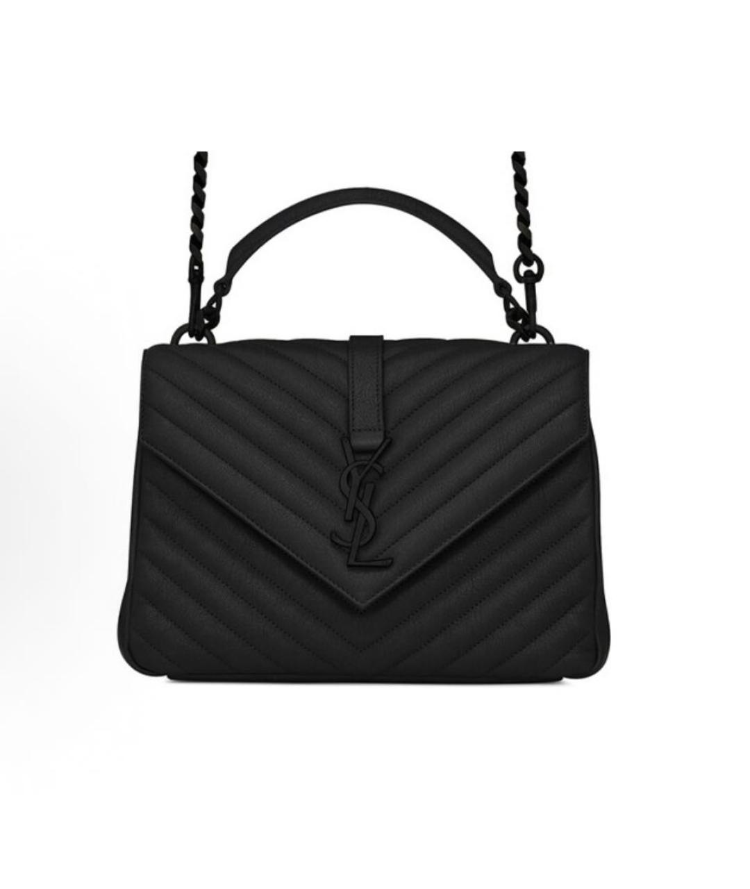 SAINT LAURENT Черная кожаная сумка через плечо, фото 5