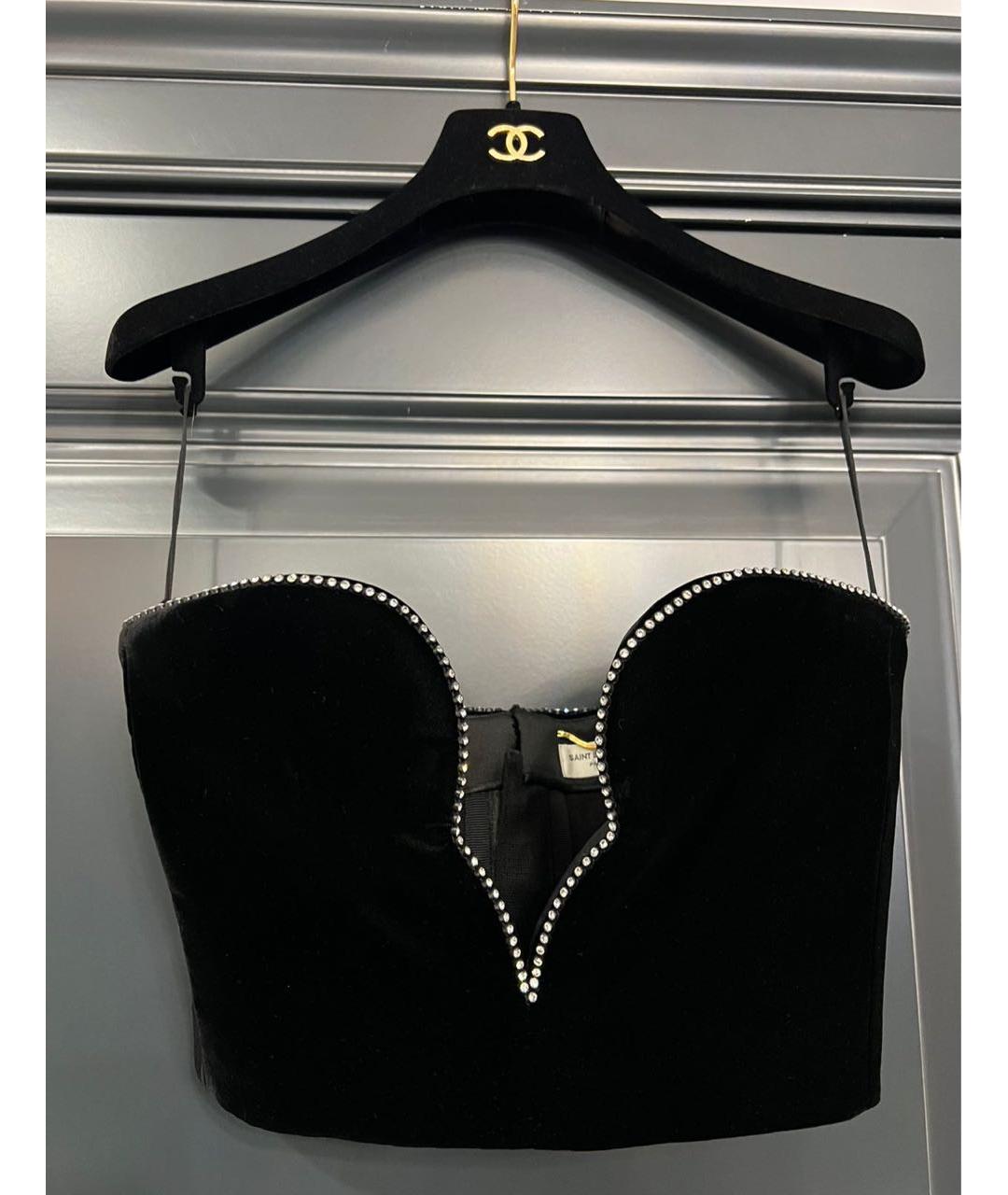 SAINT LAURENT Черный бархатный корсет, фото 5