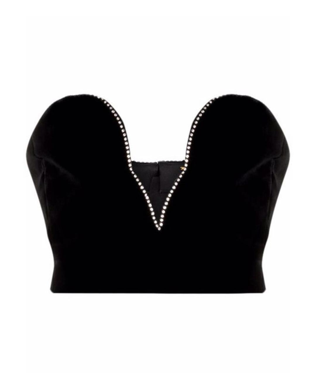 SAINT LAURENT Черный бархатный корсет, фото 1